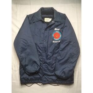 VTG Miami University Navy ROTC Jacket Medium Blue Navel Midweight B‎